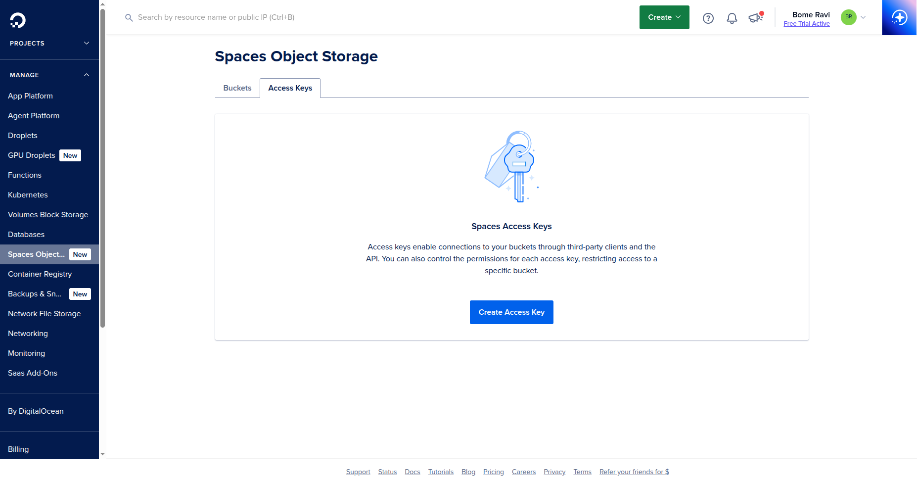Step 4 - Access keys tab