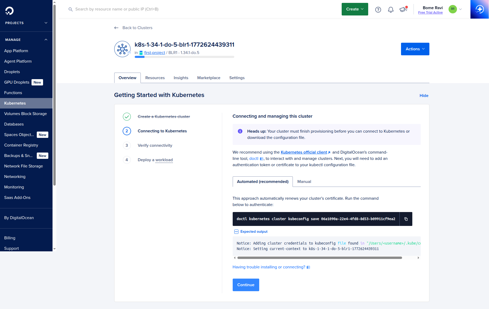 Step 4 - Connect cluster