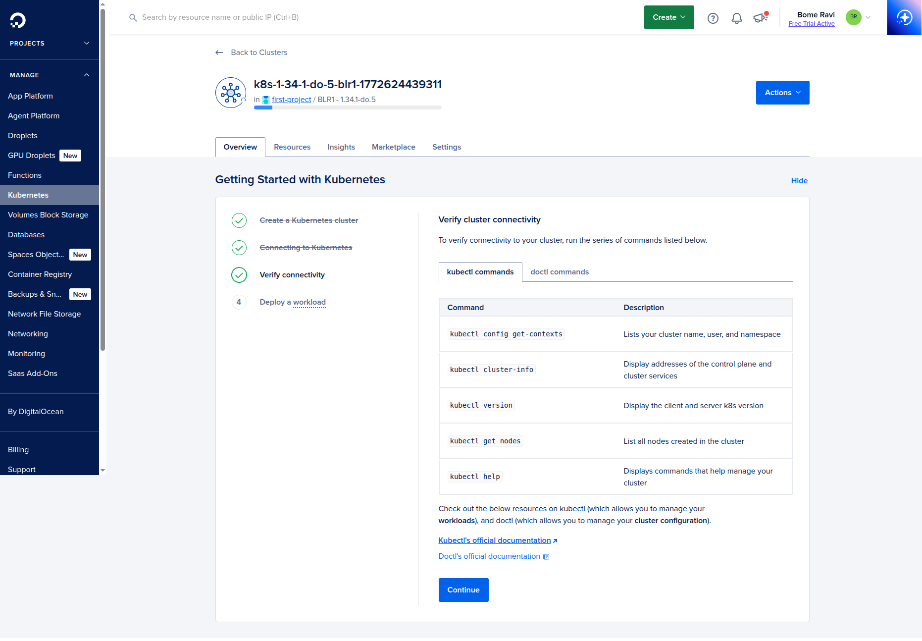 Step 5 - Verify kubectl