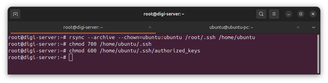 Step 7 - Copy SSH keys to new user